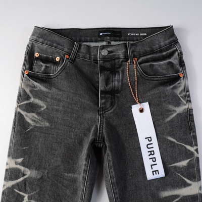Purple Gradient Grey Ripped Jeans