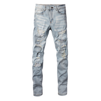 Amr Light Blue Patch Jeans