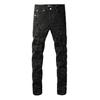 Purple Triple Ripped Black Jeans