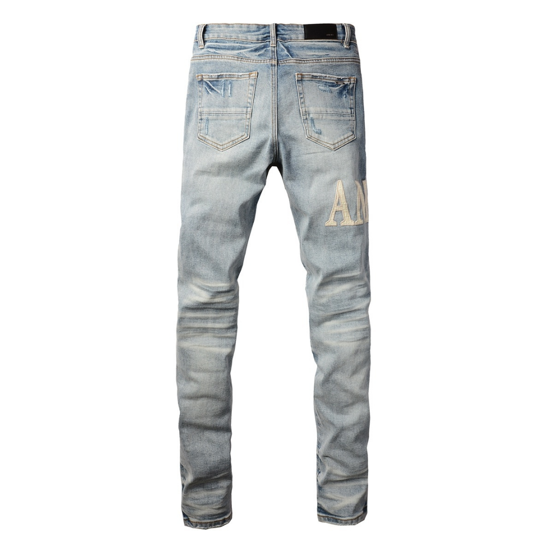 Amr White Patch Jeans