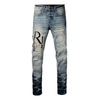 Amr Staggered Blue Jeans
