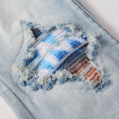 Amr Blue Patch Logo Jeans