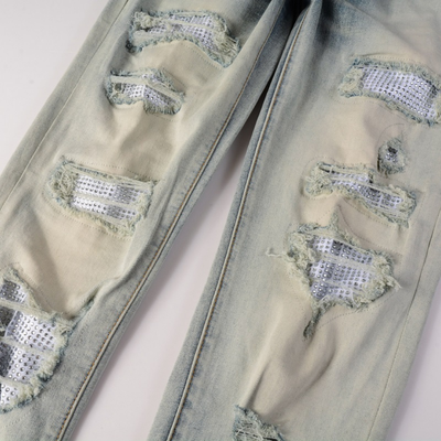 Amr Gradient Diamond Patch Jeans
