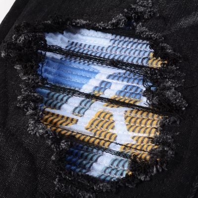 Amr Black Patch Logo Jeans