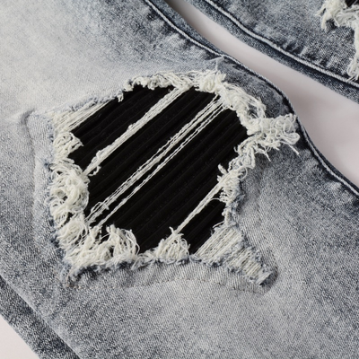 Amr Black Patch Jeans