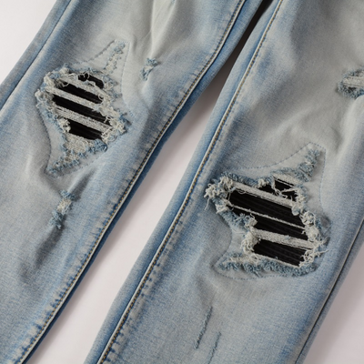 Amr Black Patch Jeans