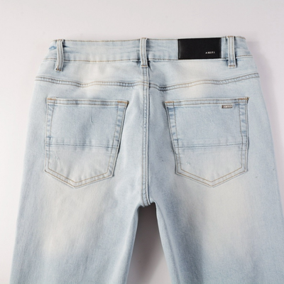 Amr Ripped Light Blue Diamonds Jeans