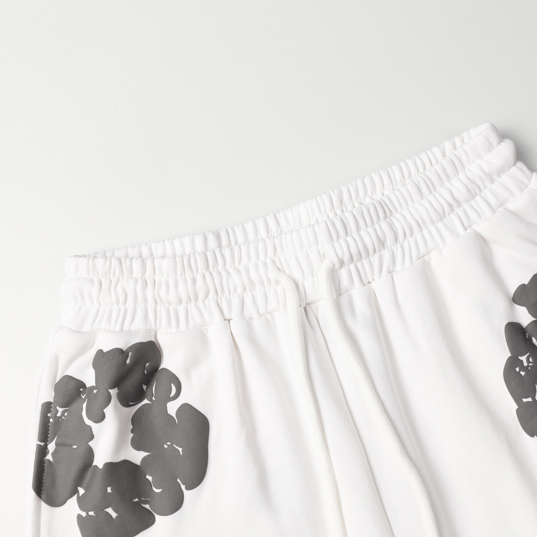 Denim Trs White Grey Short set