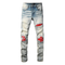 Amr Red Patch Ripped Jeans
