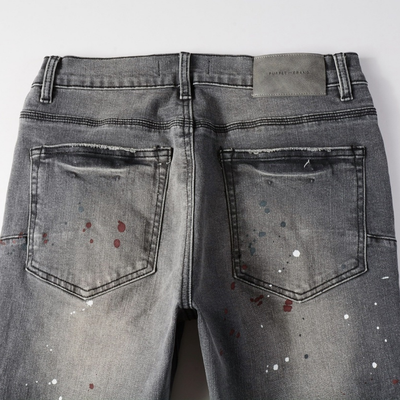 Purple Paint Grey Jeans