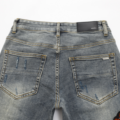 Amr Red Snake Grey Jeans