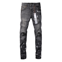 Purple Paint Ripped Jeans