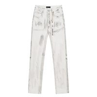 Purple White Distressed Jeans