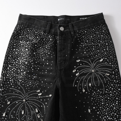 Purple Black Diamonds Jeans