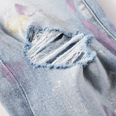 Amr Paint Splatter Blue Jeans