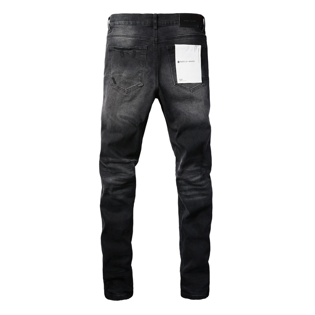 Purple Ripped Black Jeans