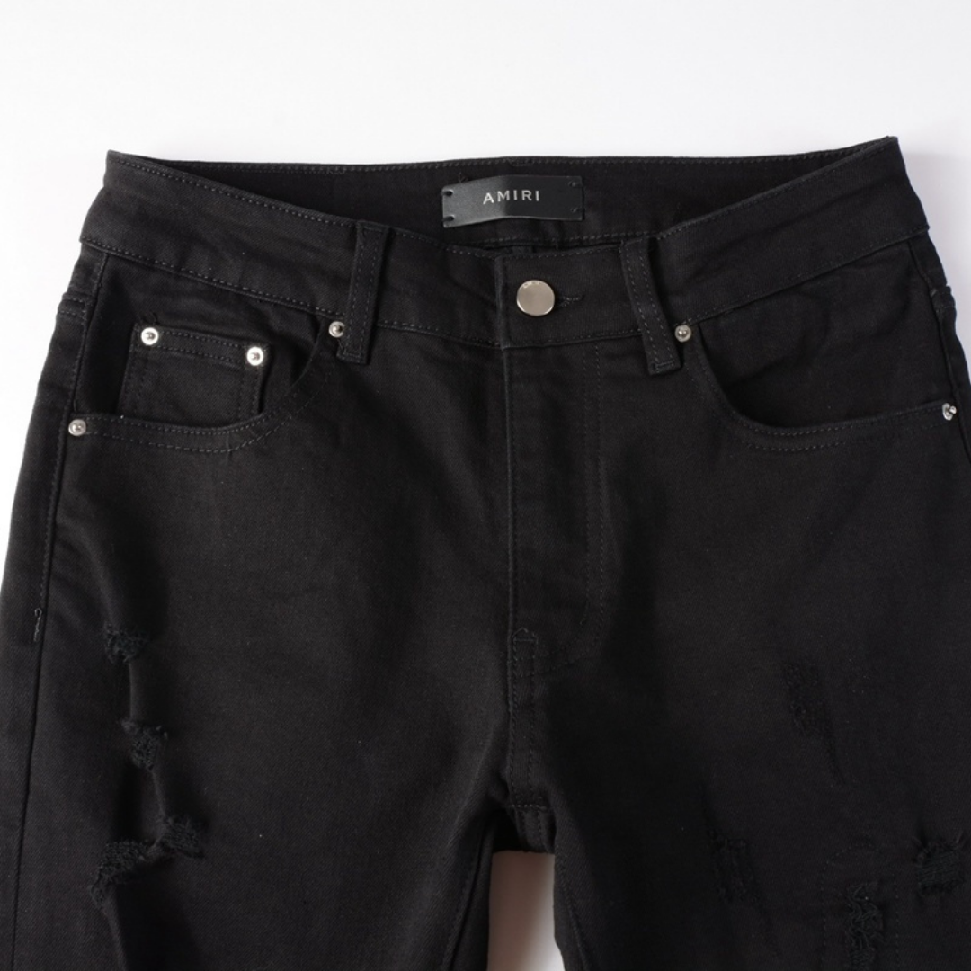 Amr Bandana Black Ripped Jeans