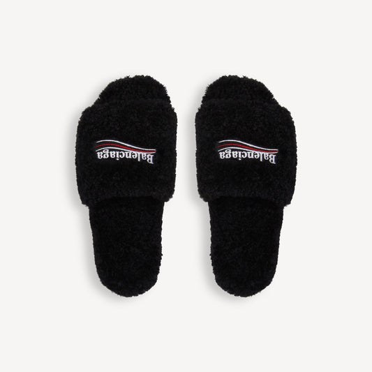 "Balenci" Fur Slides